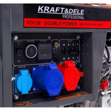 Dyzelinis generatorius Kraftdele 8KW 80% 230/380V KD126 1