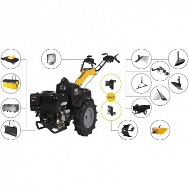 Motoblokas TEXAS-PRO TRAC 1350 su 14AG Briggs & Stratton variklių ir elektriniu starterių 6