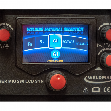 Pusautomatis Weldman  POWER MIG 280 LCD SYNERGY 4×4 3